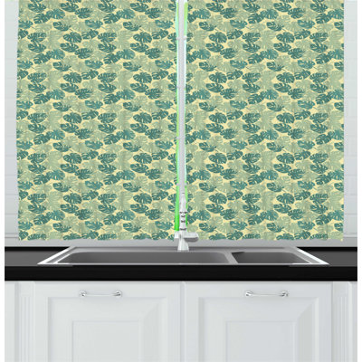 Floral Ruffled Kitchen Curtain