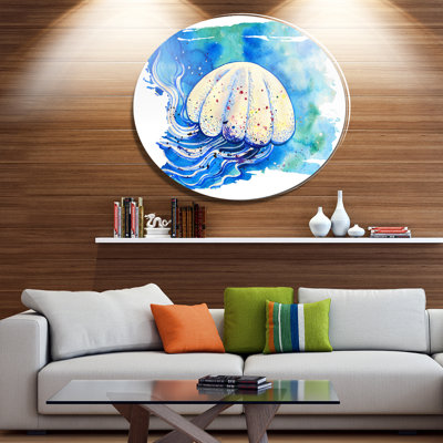 «Jellyfish Watercolor», reproduction d'art sur toile abstraite