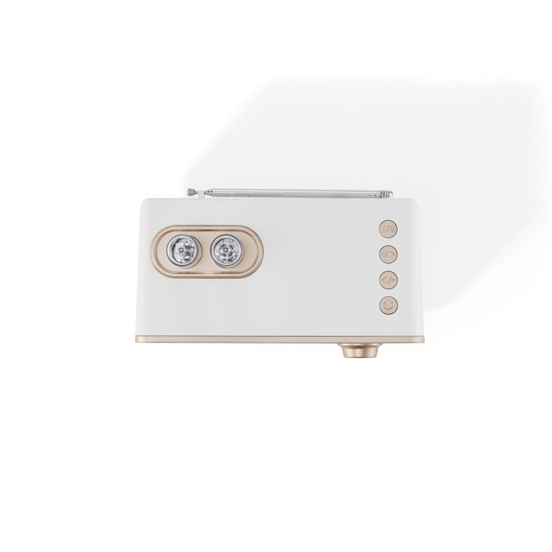 Milton White Sand Portable Vintage Radio with Bluetooth