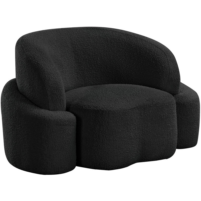Hinely 46 de large, Tissu bouclé noir