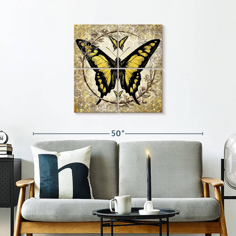Brampt Honey Bee Butterfly II, 26" H x 26" W