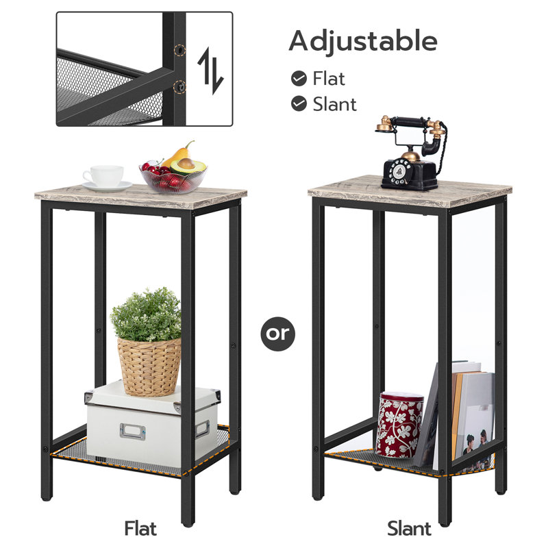 Grande table de bout 28,9 po Raimondas, Gris / Noir