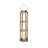 35" Natural And Brass Distressed Geometric Solid Wood And Metal Tabletop Lantern Candle Holder