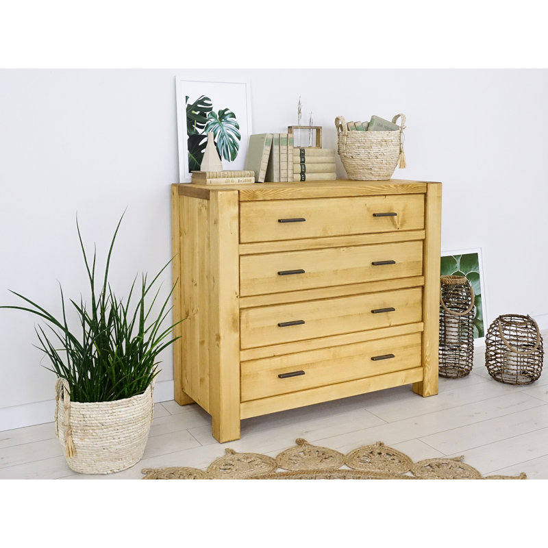 Mccraw Solid Wood 100 cm W Chest of 4 Drawers