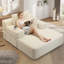 Canapé-lit convertible en velours côtelé moelleux avec 3 coussins, pochette de rangement et conception compacte-131641688