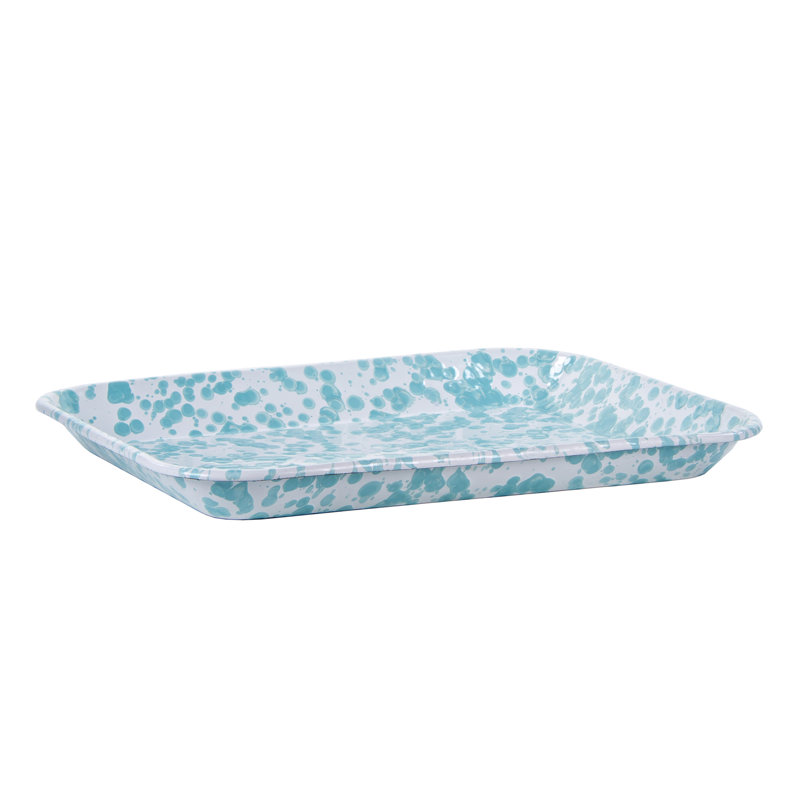 Set of 2 Cobalt Swirl Quarter Sheet Trays, Sea Glass