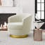 Fauteuil demi-tonneau pivotant en velours Janien-797537522