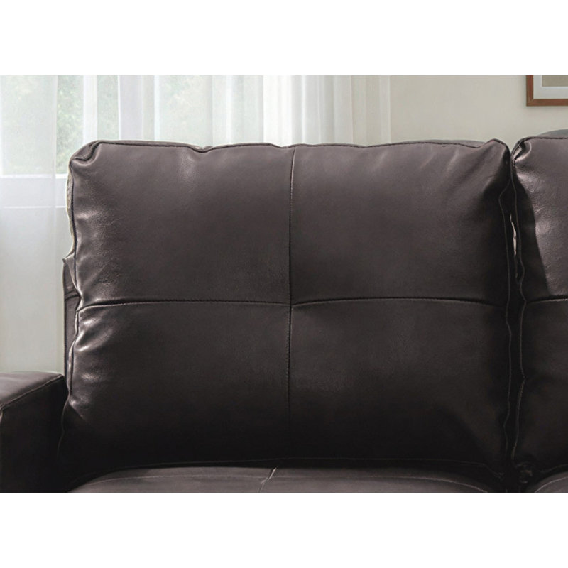 Worthen Modular Loveseat in Faux Leather, Dark Brown