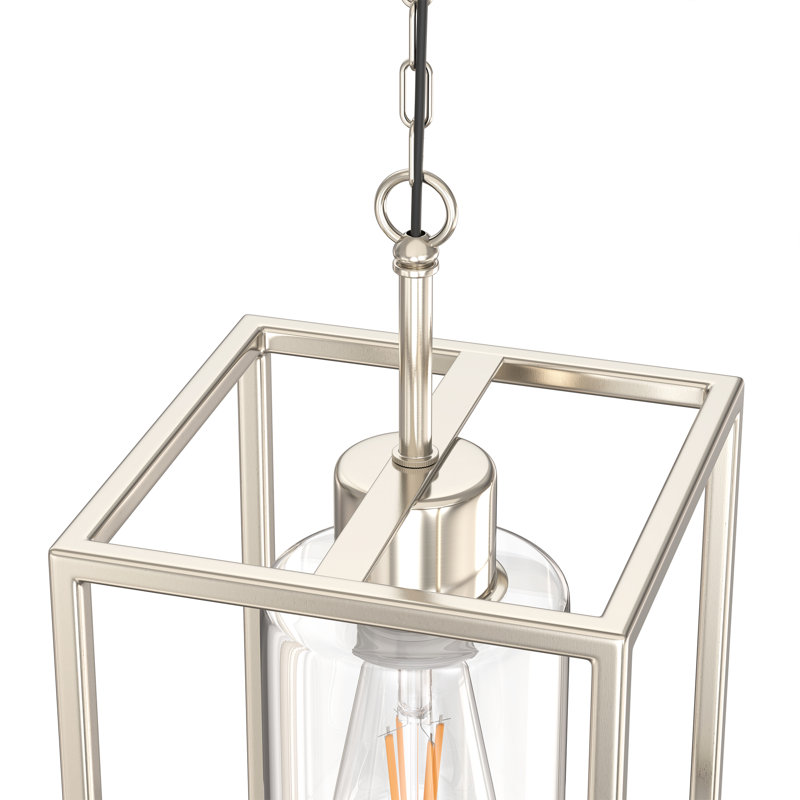 Single Lantern Pendant With Clear Glass Shade