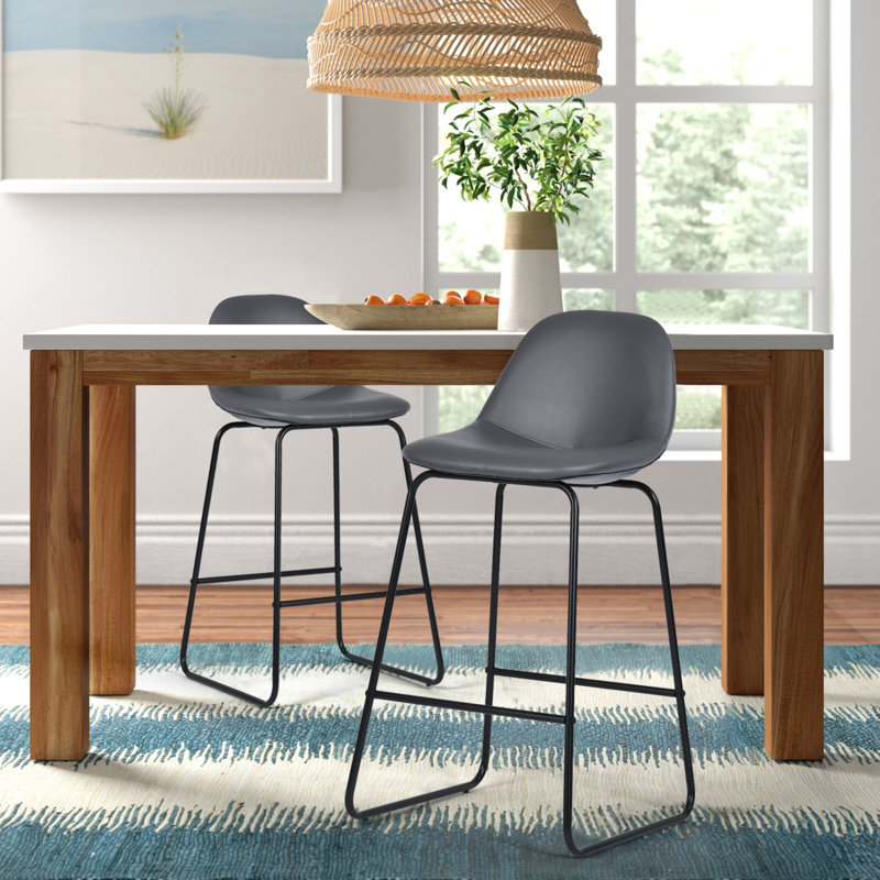 Ghillies Upholstered Counter Stool with Metal Frame