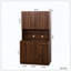 70.87" Tall Wardrobe& Kitchen Cabinet, With 6-Doors, 1-Open Shelves And 1-Drawer For Bedroom,Walnut