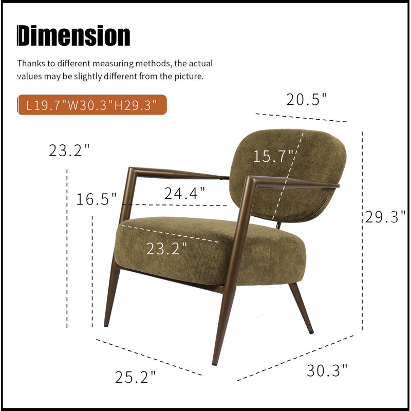 Chaise d'appoint avec structure en métal et pieds robustes, Vert