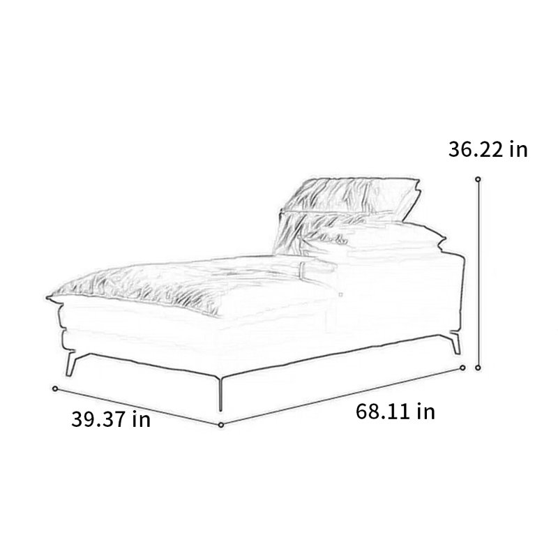 Chaise moderne et ergonomique, Accoudoir à gauche (vu de face)