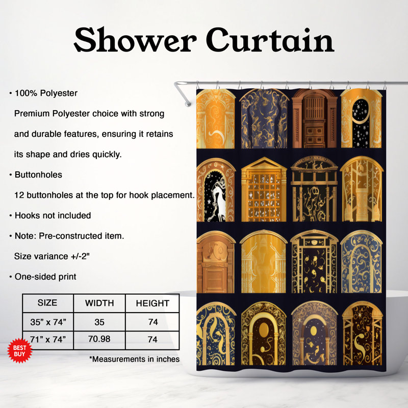 Rideau de douche Moonlit Mystery - Premium, H 74 po x l 71 po