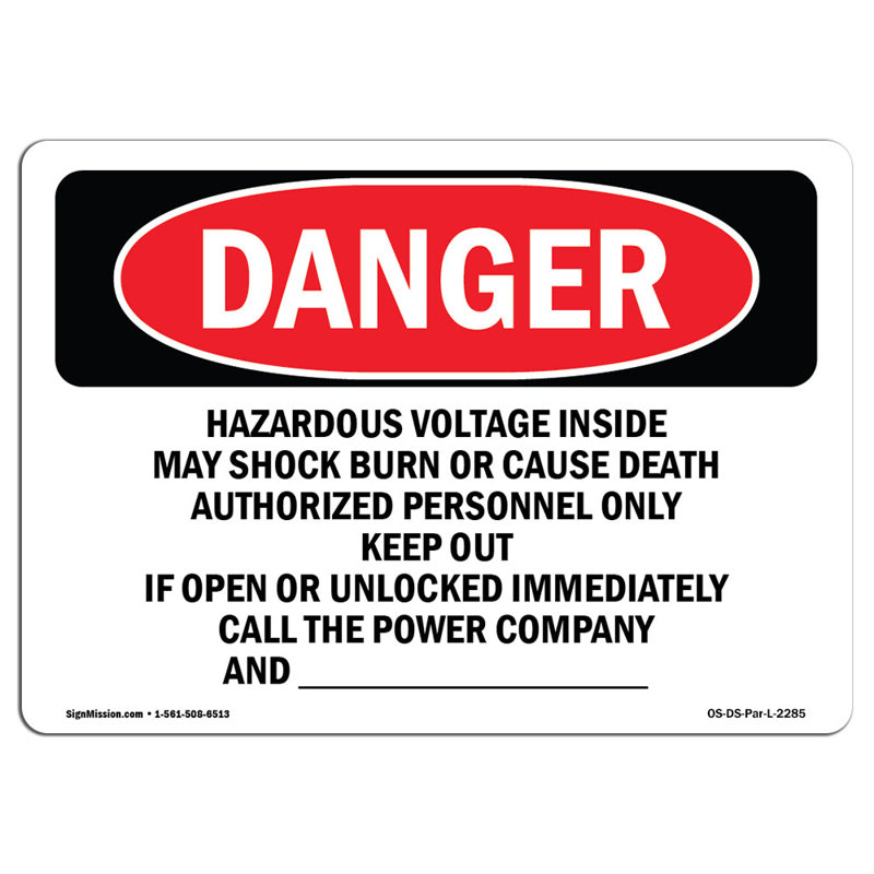 Signe de danger, H 12 po x l 18 po x P 0,1 po