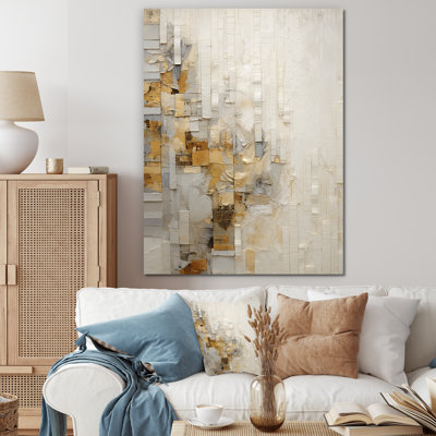 Or abstrait et divisé blanc III sur toile