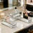 4PCS Mirrored Glass Makeup Organizer 2"W X 8"D X 3"H