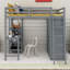 Lit mezzanine double avec garde-robe Hedieh-1262068901