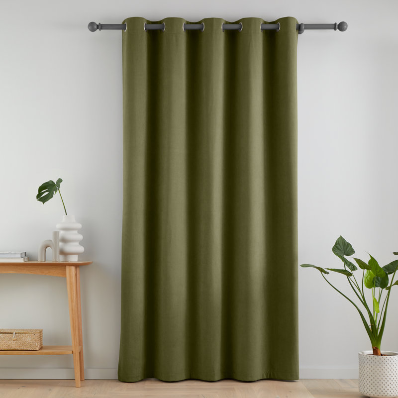 Wilson Blackout Thermal Eyelet Door Panel, 43cm W x 213cm L, Green