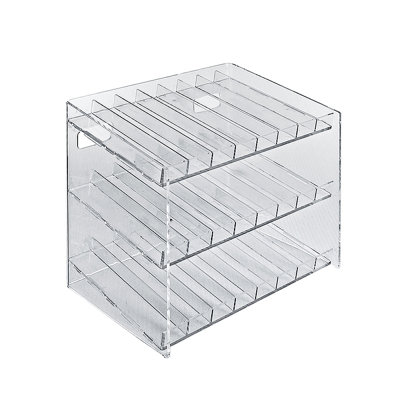 Three-Tier 24 Compartment Display, 8-Comp per Tier. Dimensions: 12"W x 8.5"D x 10.5"H