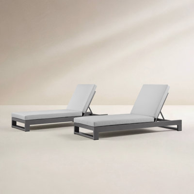 KOVA Minimalist Aluminum Outdoor Chaise Lounge (Set of 2)