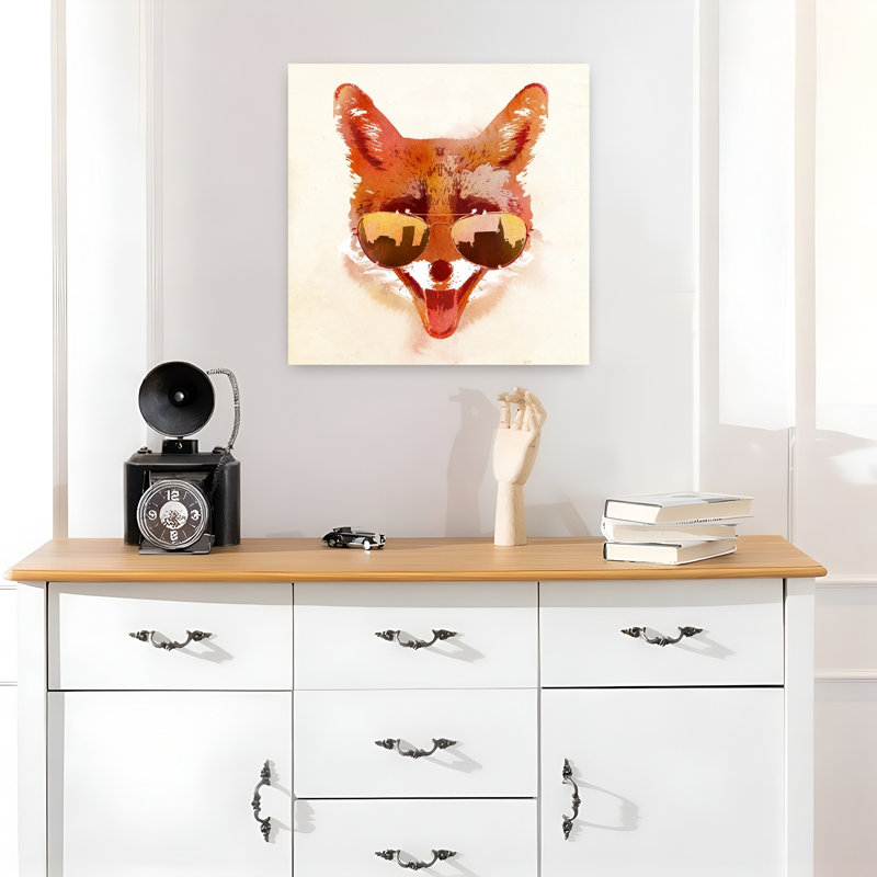 Big Town Fox, art urbain contemporain, H 18 po x l 18 po