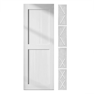 84'' Solid Wood Semi-Gloss without Installation Hardware Kit Barn Door