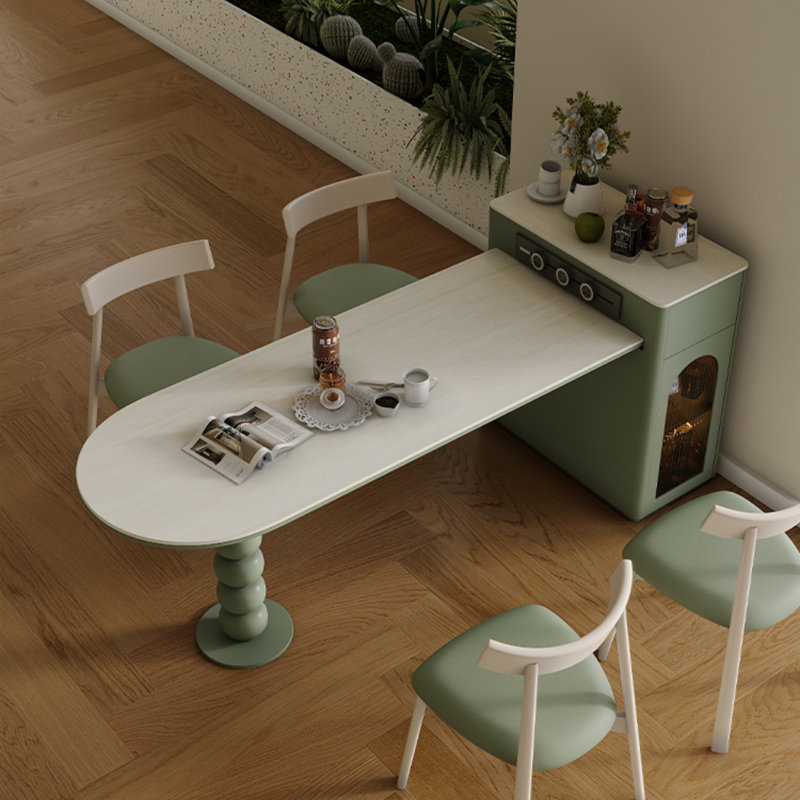 French Simple Cream Style Dining Table, Green