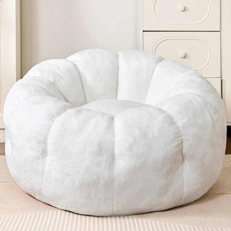 Fauteuils à billes pour adultes, Fausse fourrure blanche