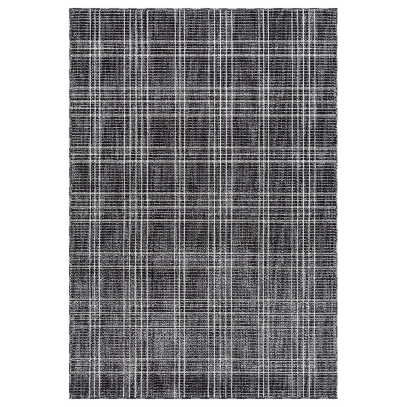 Tapis à carreaux gris anthracite / blanc de la collection Clowers, 2 pi x 3 pi, Rectangle 2 pi 1 po x 3 pi 2 po