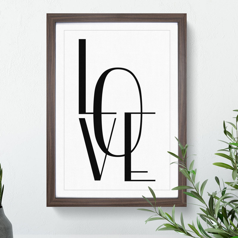 Love - Picture Frame Typography, 36cm H x 27cm W x 2cm D, Oak Framed