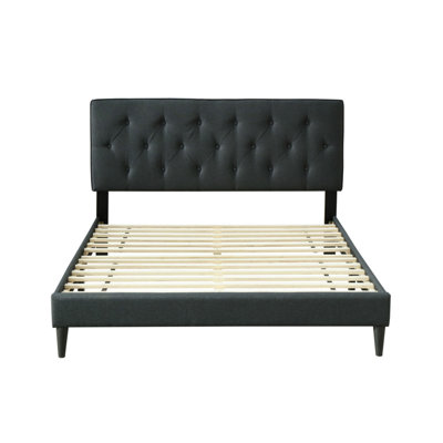 Gulfasa Fabric Tufted Bed W/ USB
