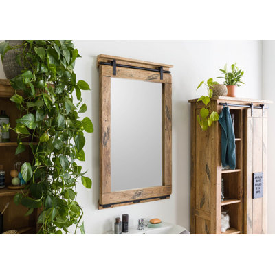 Railway Solid Wood Rectangle Mirror