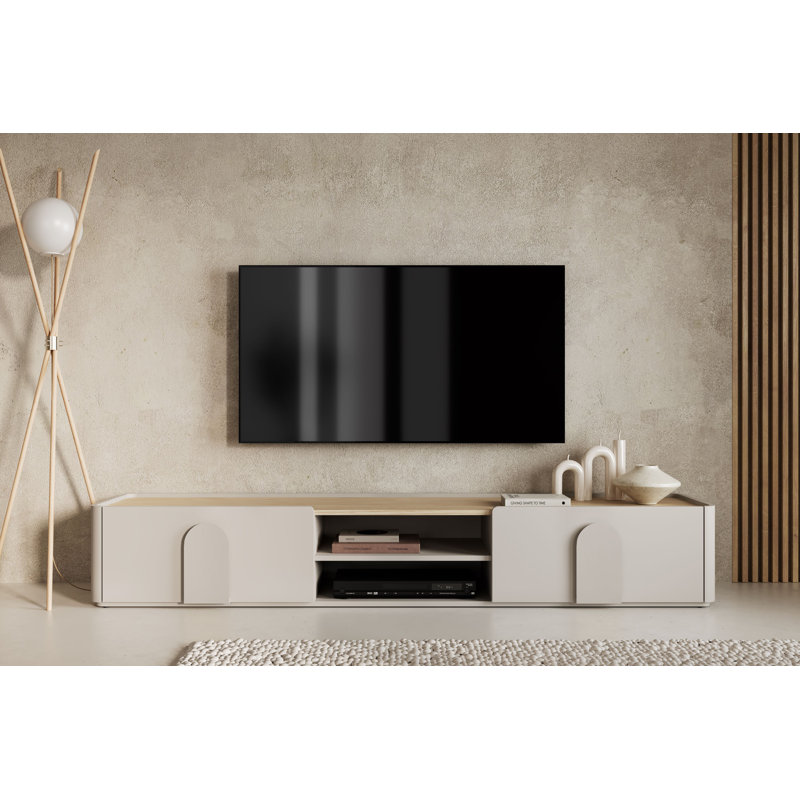 Sadeen TV Stand for TVs up to 77", Beige/Oak