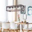 Luminaire suspendu de style campagnard industriel en bois rouge 32 po, lustre 5 lumières pour salle à manger, îlot de cuisine, décor de café