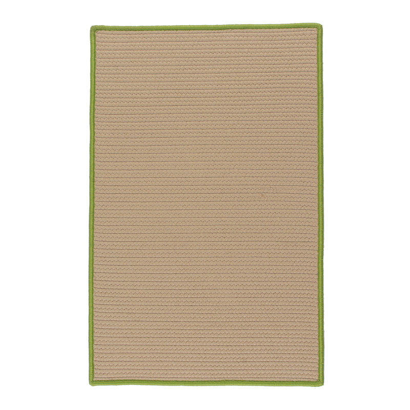 Tapis beige/vert tressé Mulfo, Rectangle 14 pi x 18 pi