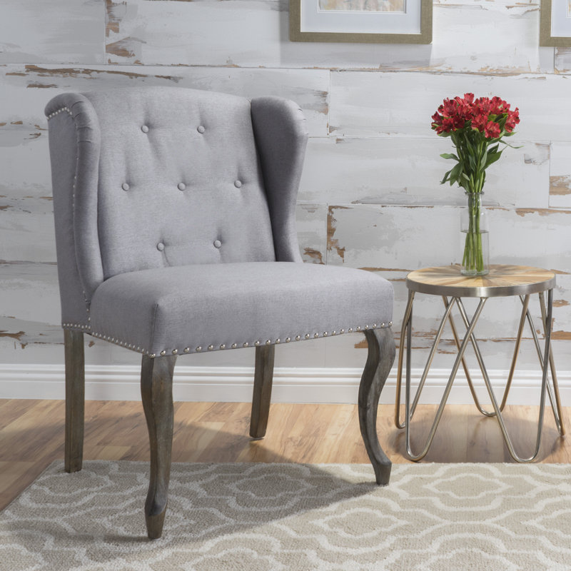 Fauteuil à oreilles Andren, Mélange de polyester - gris clair