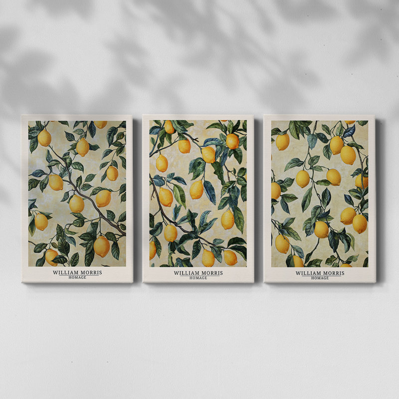 Série de pièces de la collection DCxxvm 3 de Wm Morris - Toile tendue sur mesure - 3 pièces, 27" H x 54" W