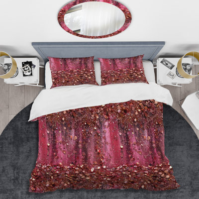 Ensemble de housse de couette moderne rose doré Glamour Glitter II