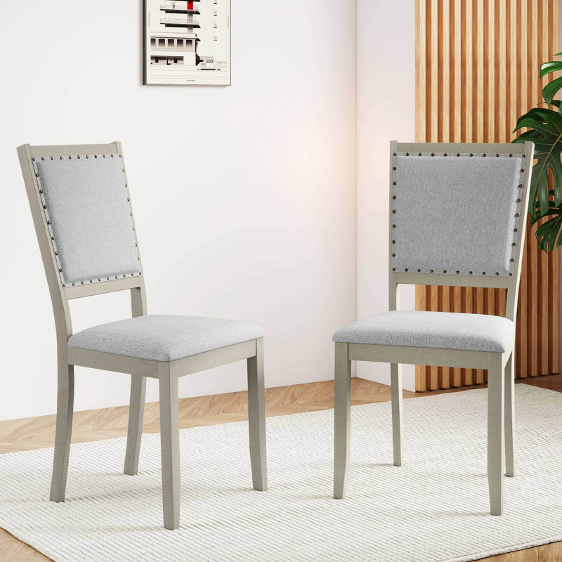 4 chaises de cuisine rembourrées en tissu pour salle à manger 4 PCS Farmhouse, 4