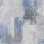 3' X 5' Denim Blue And Ivory Abstract Washable Indoor Outdoor Area Rug