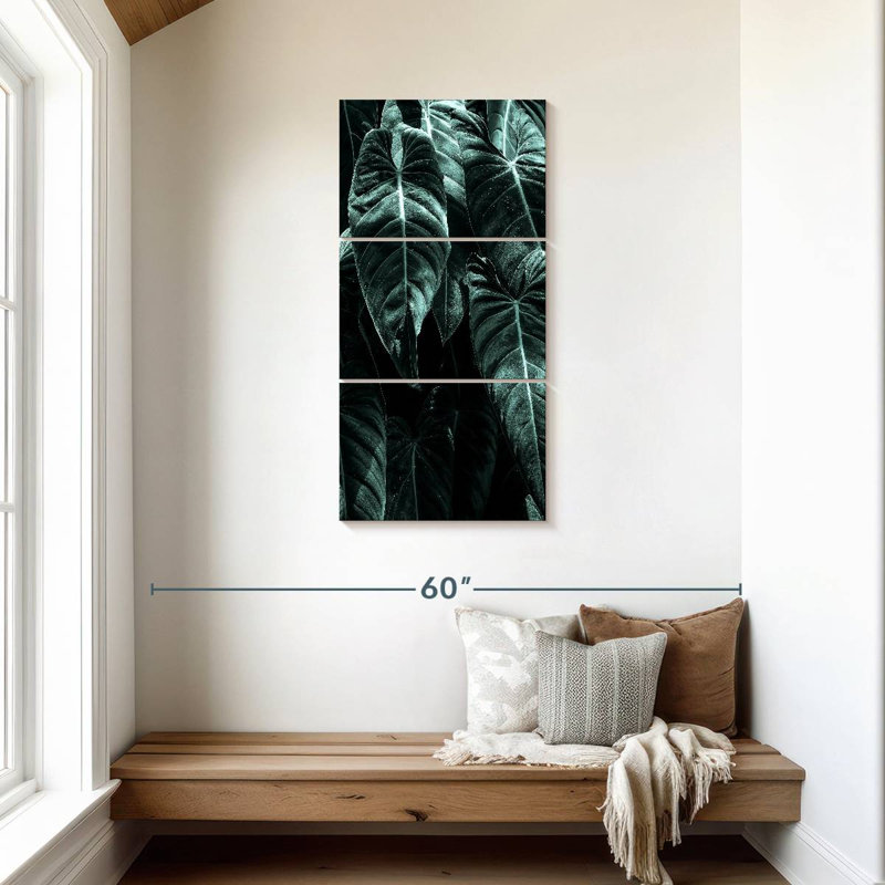 Feuilles de jungle vertes, H 44 po x l 21 po