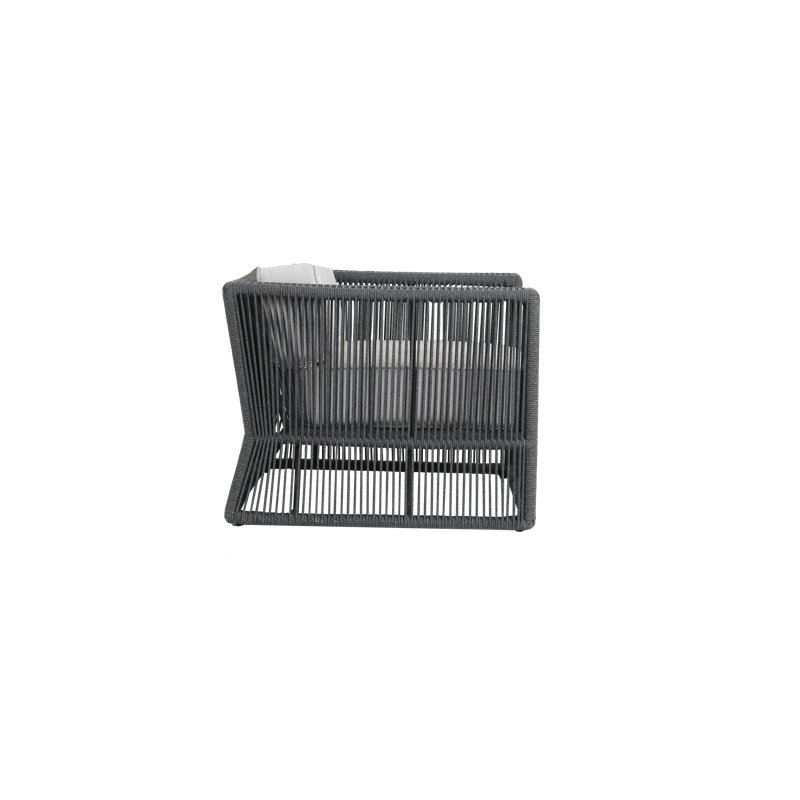 Milano Outdoor Lounge Chair, Dupione Celeste Sunbrella®, Black