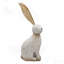 Figurine 11 x 5,7 x 24,8 po en forme de lapin en magnésium blanc avec oreilles en fer doré