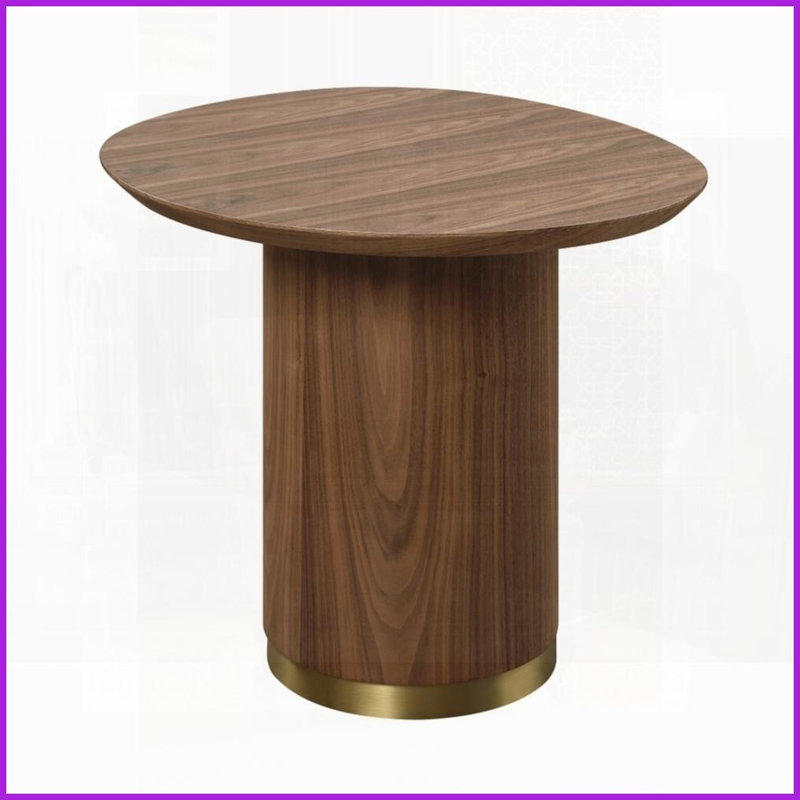 Table basse à piédestal en noyer pour petits espaces Salle à manger intime, maximise l'espace pour les jambes Ajoute une élégance chaleureuse
