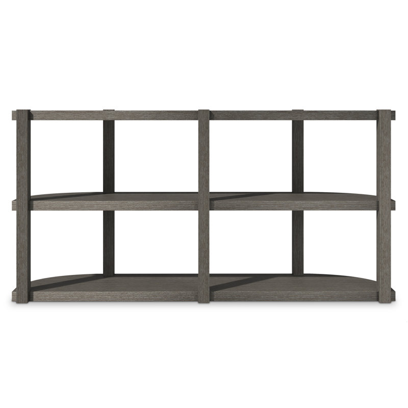 Gray Wood and Metal Modern Console Table with Storage