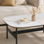 Petite table basse pour le salon, table basse en céramique à poutre de pierre moderne, table basse carrée facile à assembler