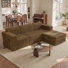 Sisle 106" Boneless L Shaped Sectional Corduroy Upholstered Modular Compression Sofa