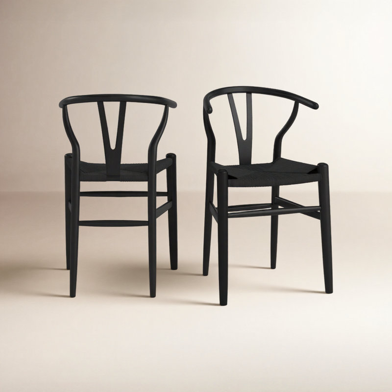 Albarado Solid Wood Side Chair, Black