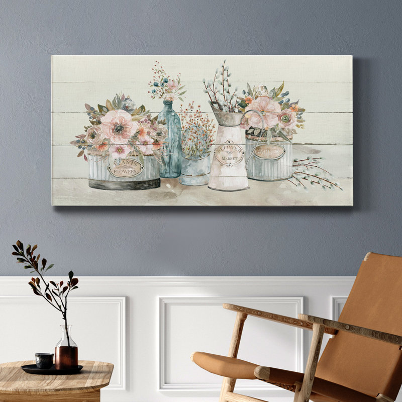 Marché aux fleurs - reproduction sur toile tendue, H 24 po x l 12 po x P 1 po